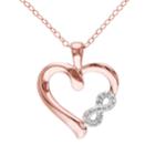 Diamond Accent Pink Rhodium-plated Sterling Silver Heart Infinity Pendant Necklace, Women's, Size: 18, Multicolor