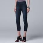 Women's Simply Vera Vera Wang Pull-on Capri Jeggings, Size: 6, Blue (navy)