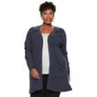 Plus Size Napa Valley Raglan Sleeve Long Cardigan, Women's, Size: 2xl, Blue (navy)