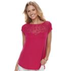 Women's Apt. 9&reg; Burnout Tee, Size: Medium, Med Pink