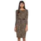 Women's Sharagano Printed Knit Sheath Dress, Size: 6, Beige Oth