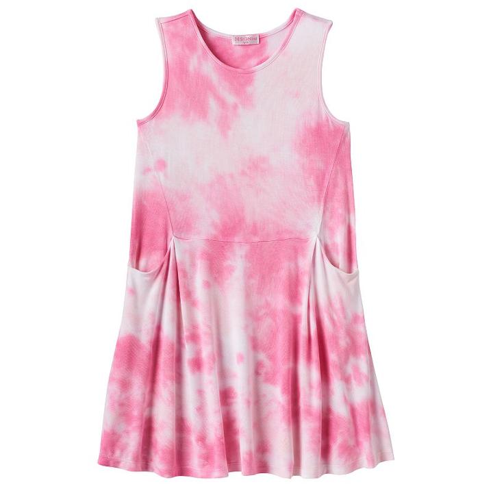 Girls 4-6x Design 365 Tie-dye Dress, Girl's, Size: 4, Dark Pink