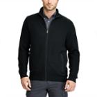 Men's Chaps Classic-fit Zip-front Cardigan Sweater, Size: Large, Black