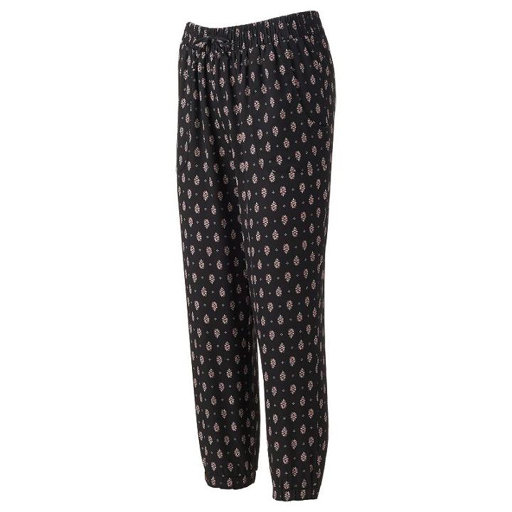 Juniors' About A Girl Print Jogger Pants, Size: Large, Oxford