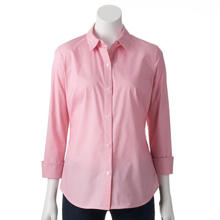 Women's Apt. 9&reg; Structured Shirt, Size: Large, Lt Orange
