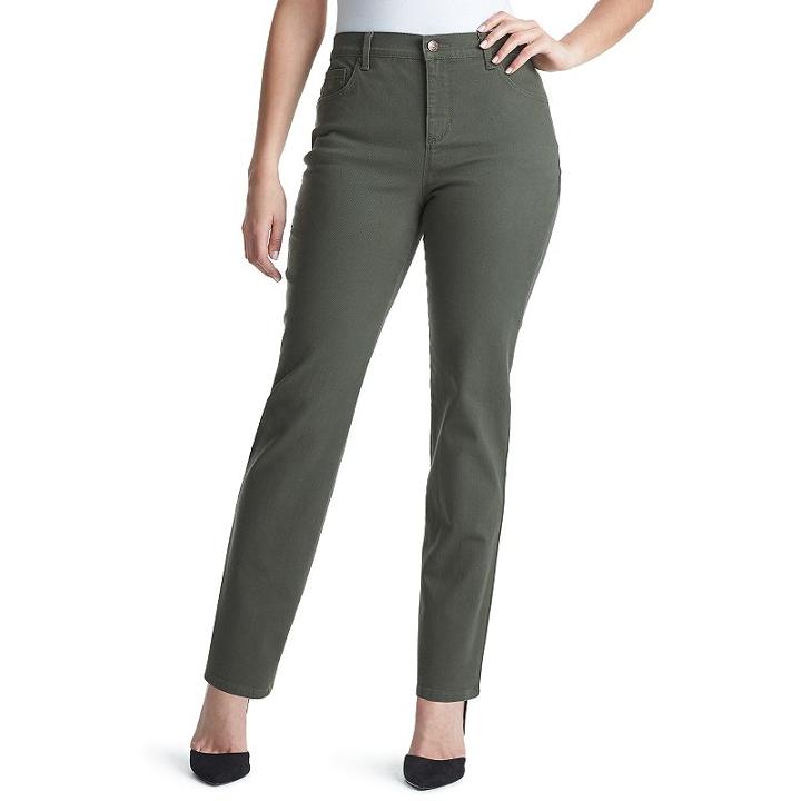 Women's Gloria Vanderbilt Amanda Classic Tapered Jeans, Size: 2 Short, Dark Green