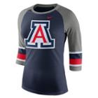 Women's Nike Arizona Wildcats Striped Sleeve Tee, Size: Large, Blue (navy)