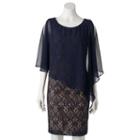 Women's Connected Apparel Lace Asymmetrical Popover Dress, Size: 10, Dark Brown