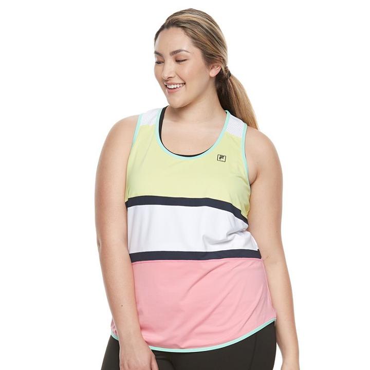 Plus Size Fila Sport&reg; Stripe Block Tank Top, Women's, Size: 1xl, Brt Green