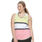 Plus Size Fila Sport&reg; Stripe Block Tank Top, Women's, Size: 1xl, Brt Green
