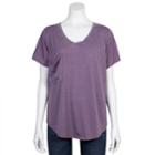 Juniors' Plus Size Grayson Threads Relaxed Burnout Tee, Teens, Size: 3xl, Drk Purple