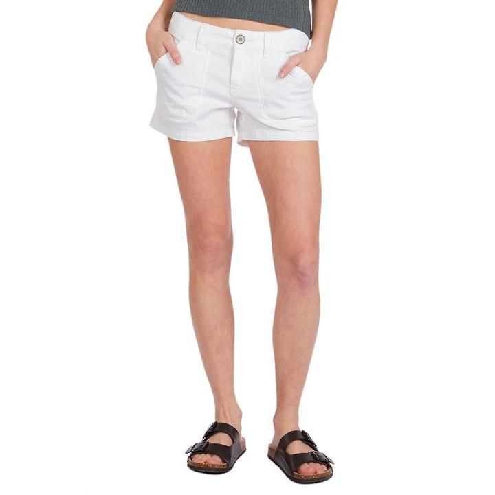 Juniors' Unionbay Stretch Twill Shortie Shorts, Teens, Size: 17, White