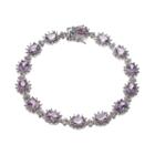 Amethyst & 1/4 Carat T.w. Diamond Sterling Silver Halo Bracelet, Women's, Size: 7.5, Purple