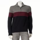 Men's Dockers Classic-fit Colorblock Comfort Touch Quarter-zip Sweater, Size: Large, Black