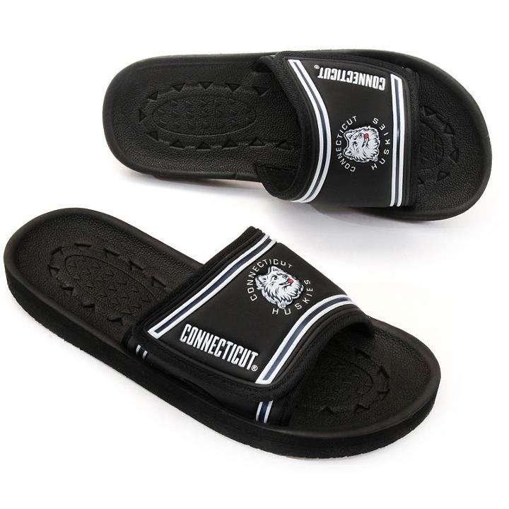 Adult Uconn Huskies Slide Sandals, Size: Large, Black
