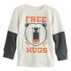 Baby Boy Jumping Beans&reg; Free Hugs Bear Mock Layer Graphic Tee, Size: 18 Months, White