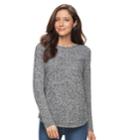 Women's Croft & Barrow&reg; Shirttail Long Sleeve Sweater, Size: Large, Black