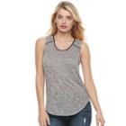 Women's Juicy Couture Marled Scoopneck Tank, Size: Xl, White Oth