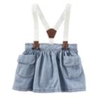 Baby Girl Oshkosh B'gosh&reg; Suspender Chambray Skirt, Size: 0-3 Months, Blue