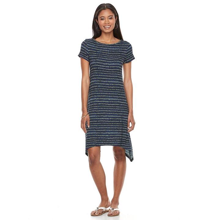 Women's Apt. 9&reg; Shark-bite T-shirt Dress, Size: Xl, Blue