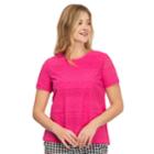 Women's Izod Eyelet Pleat-back Tee, Size: Xl, Pink