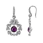 Downton Abbey Purple Simulated Crystal Drop Earrings, Women's