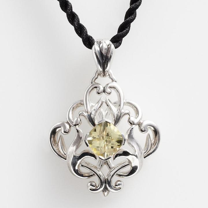 Lyric Sterling Silver Lemon Quartz Filigree Pendant, Women's, Yellow