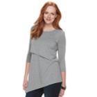 Maternity A:glow Asymmetrical Popover Nursing Top, Women's, Size: Xxl-mat, Med Grey