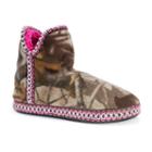 Muk Luks Women's Amira Camouflage Fleece Bootie Slippers, Size: Large, Grey Other