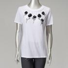 Petite Simply Vera Vera Wang Floral Pailette Tee, Women's, Size: L Petite, White
