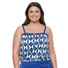 Plus Size Apt. 9&reg; Blouson Tankini Top, Women's, Size: 3xl, Dark Blue