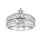 Love Always Diamond Accent Engagement Ring Set In Sterling Silver, Women's, Size: 5, White