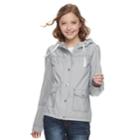 Juniors' So&reg; Hooded Utility Jacket, Teens, Size: Medium, Blue