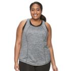 Plus Size Tek Gear&reg; Easy Fit Space-dye Racerback Performance Tank, Women's, Size: 1xl, Black