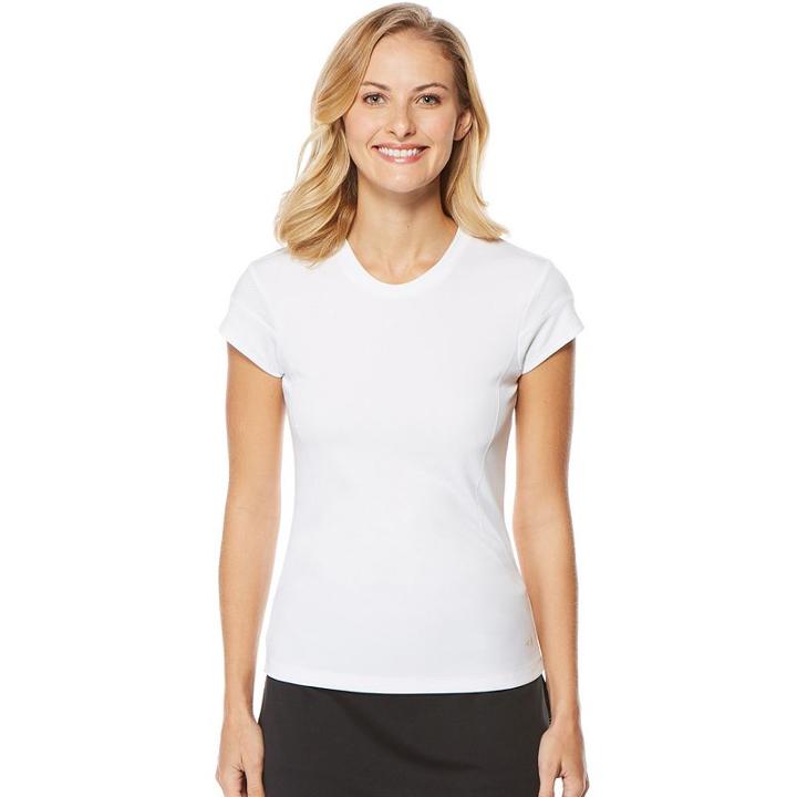 Women's Grand Slam Performance Cap Sleeve Golf Top, Size: Small, White