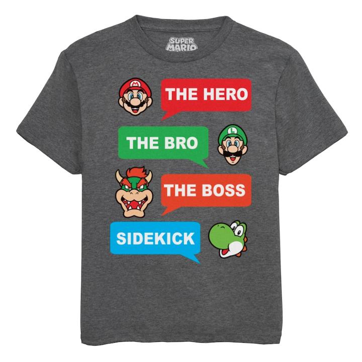 Boys 8-20 Super Mario Bros. Tee, Size: Large, Grey