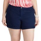Plus Size Chaps Cuffed Twill Shorts, Women's, Size: 24 W, Blue (navy)