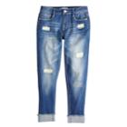 Girls 7-16 Mudd&reg; Girlfriend Denim Jeans, Size: 10, Dark Blue
