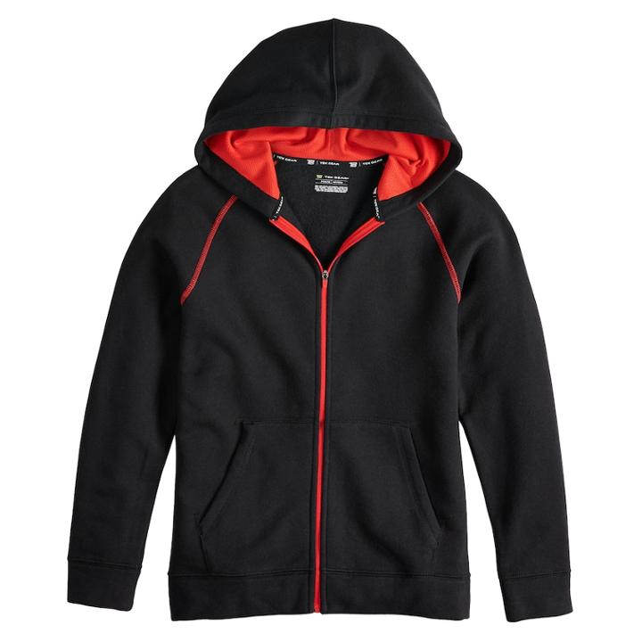 Boys 8-20 Tek Gear&reg; Ultra-soft Full-zip Hoodie, Size: L(14/16), Black