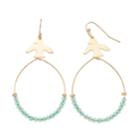 Lc Lauren Conrad Bird Nickel Free Hoop Earrings, Women's, Green