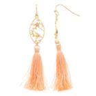 Lc Lauren Conrad Filigree Flower Nickel Free Tassel Drop Earrings, Women's, Pink