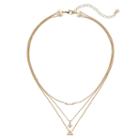 Lc Lauren Conrad Bar & Triangle Layered Necklace, Women's, Gold