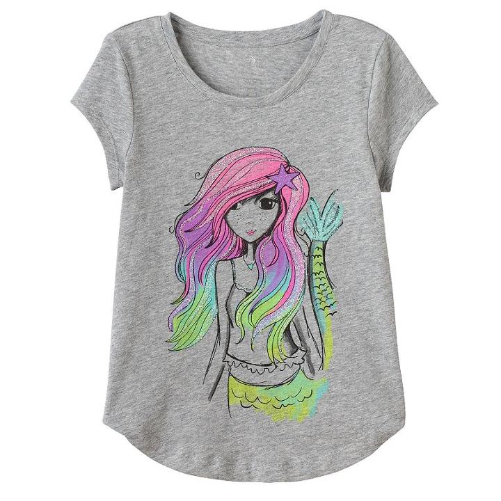 Plus Size Girls 7-16 So&reg; Curved-hem Graphic Tee, Girl's, Size: 12 1/2, Med Grey