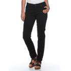 Women's Croft & Barrow&reg; Twill Straight-leg Pants, Size: 12, Black