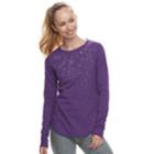 Women's Tek Gear&reg; Crewneck Long Sleeve Tee, Size: Large, Purple