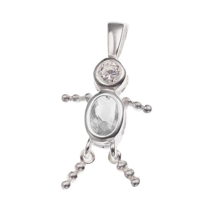 Sterling Silver Birthstone Babies Boy Charm, Grey