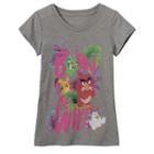 Girls 4-6x Angry Birds Red, Chuck, Matilda, Leonard Born To Be Wild Graphic Tee, Girl's, Size: 5-6, Dark Grey