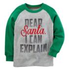 Baby Boy Carter's Dear Santa, I Can Explain Raglan Tee, Size: 12 Months, Light Grey
