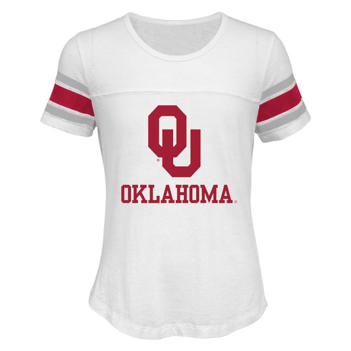 Girls 7-16 Oklahoma Sooners Team Pride Burnout Tee, Size: S 7-8, White