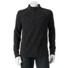 Men's Marc Anthony Slim-fit Luxury Marled Raglan Quarter-zip Pullover, Size: Medium, Black